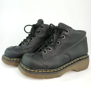 Dr. Martens Rare Black Daisy-Stamped Ankle Boots Women's Size 6